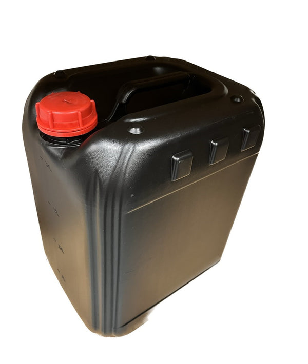 5.3 gal Black Leakproof HDPE Plastic Jerry Can w DI51 Red Tamper-Evident Cap)