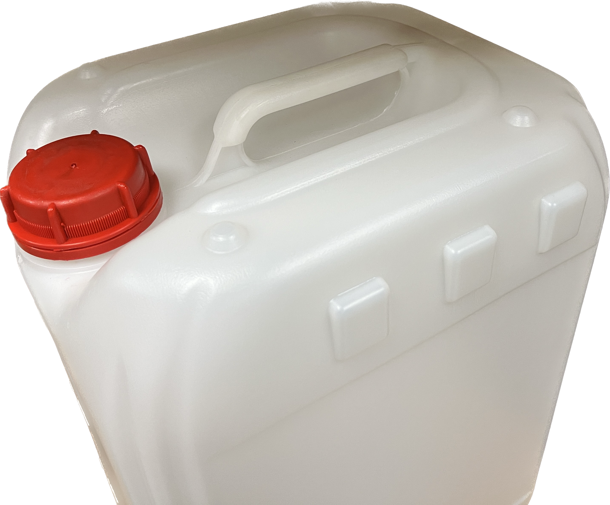 5.3 gal Natural Leakproof HDPE Plastic Jerry Can w DIN51 Red Tamper-Evident Cap